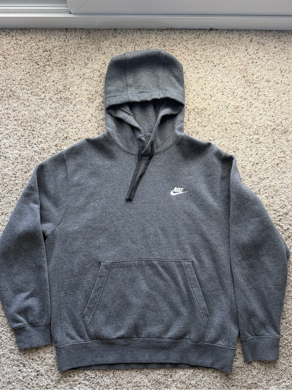 Nike Gray Pullover Hoodie with White Swoosh